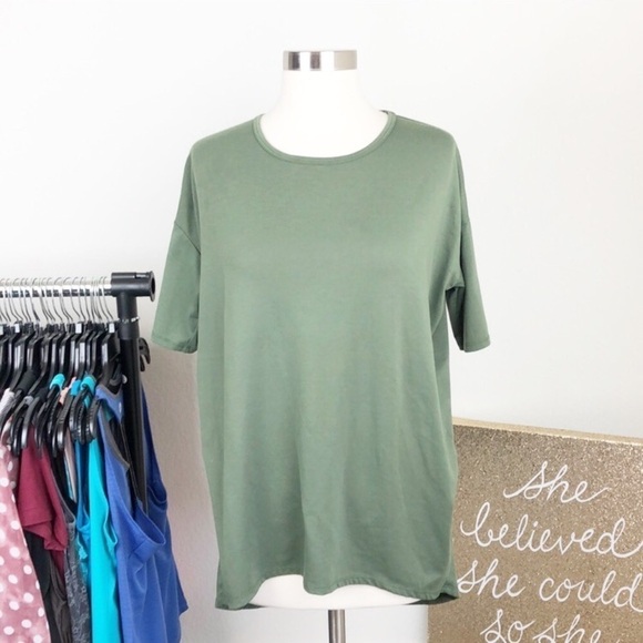 LuLaRoe Irma olive green top - Picture 1 of 7